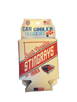Load image into Gallery viewer, Can Cooler Beige and Red Koozie
