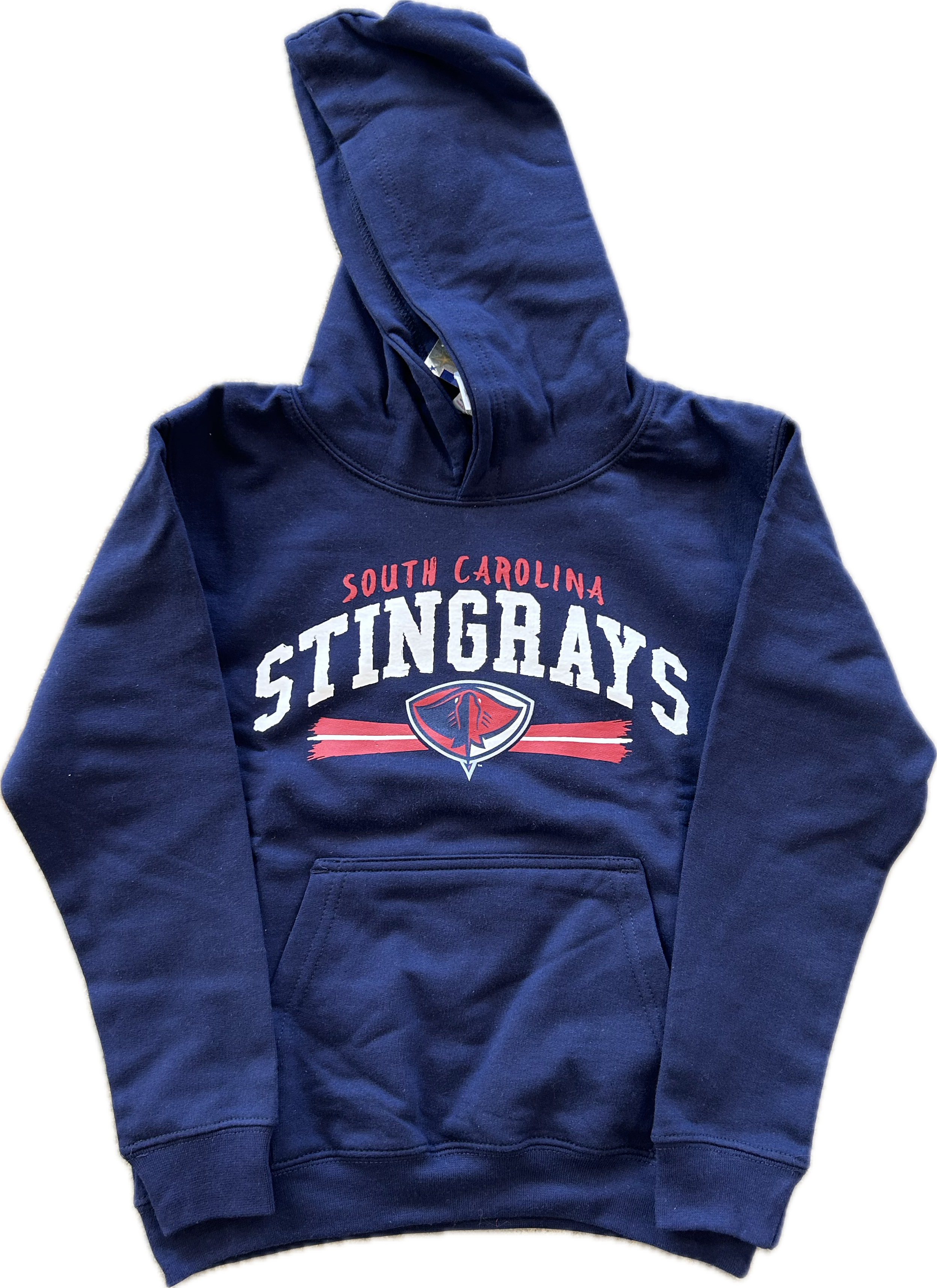 Youth Navy Stingrays Script Hoodie