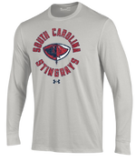 Load image into Gallery viewer, Grey Under Armour Circle Arch Performance Cotton L/S Tee
