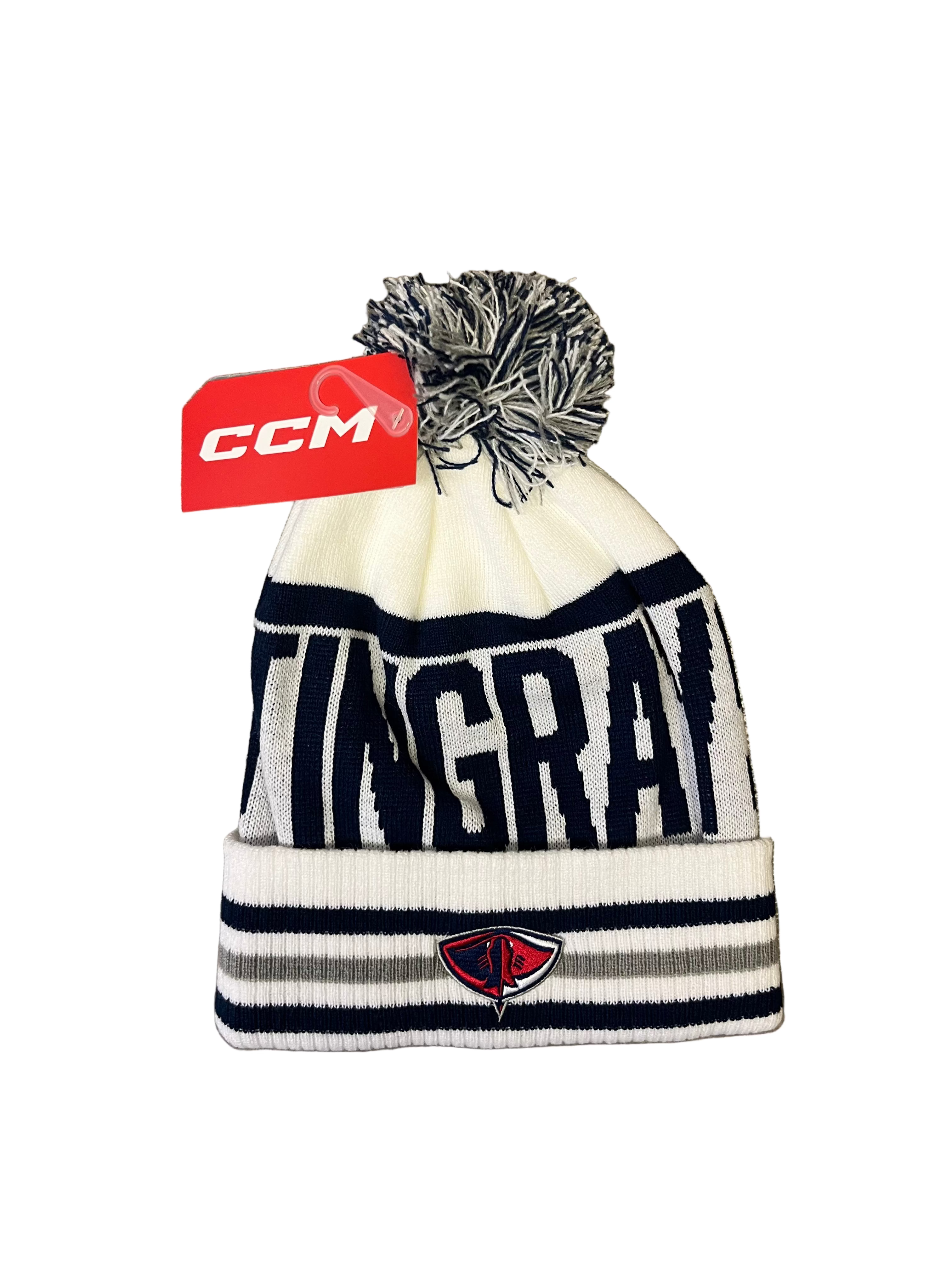 CCM Stingrays White Pom Knit Beanie