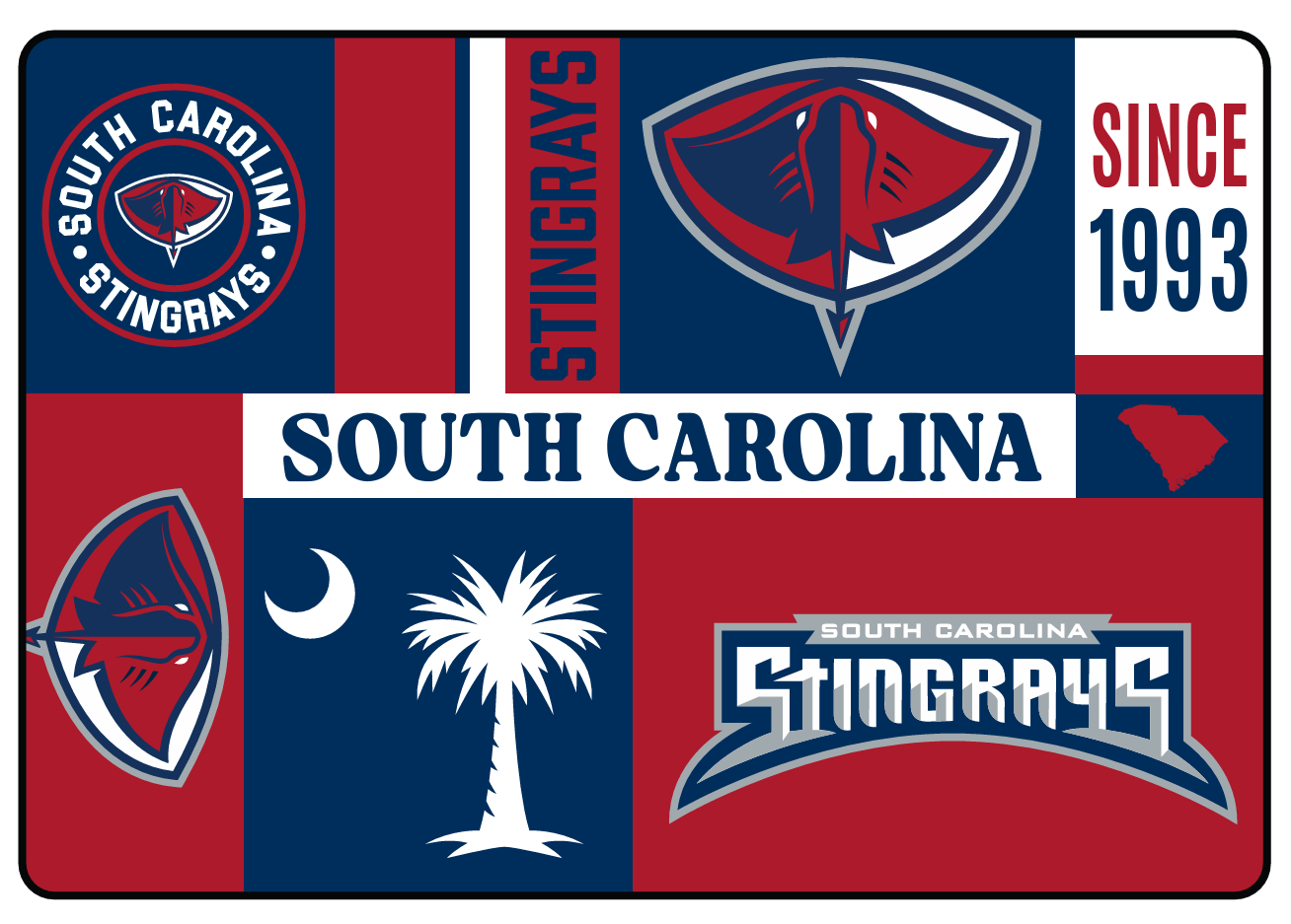 Stingrays Logo Scatter Throw Blanket