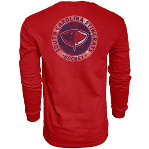 Red Shining Moon Long Sleeve T-Shirt