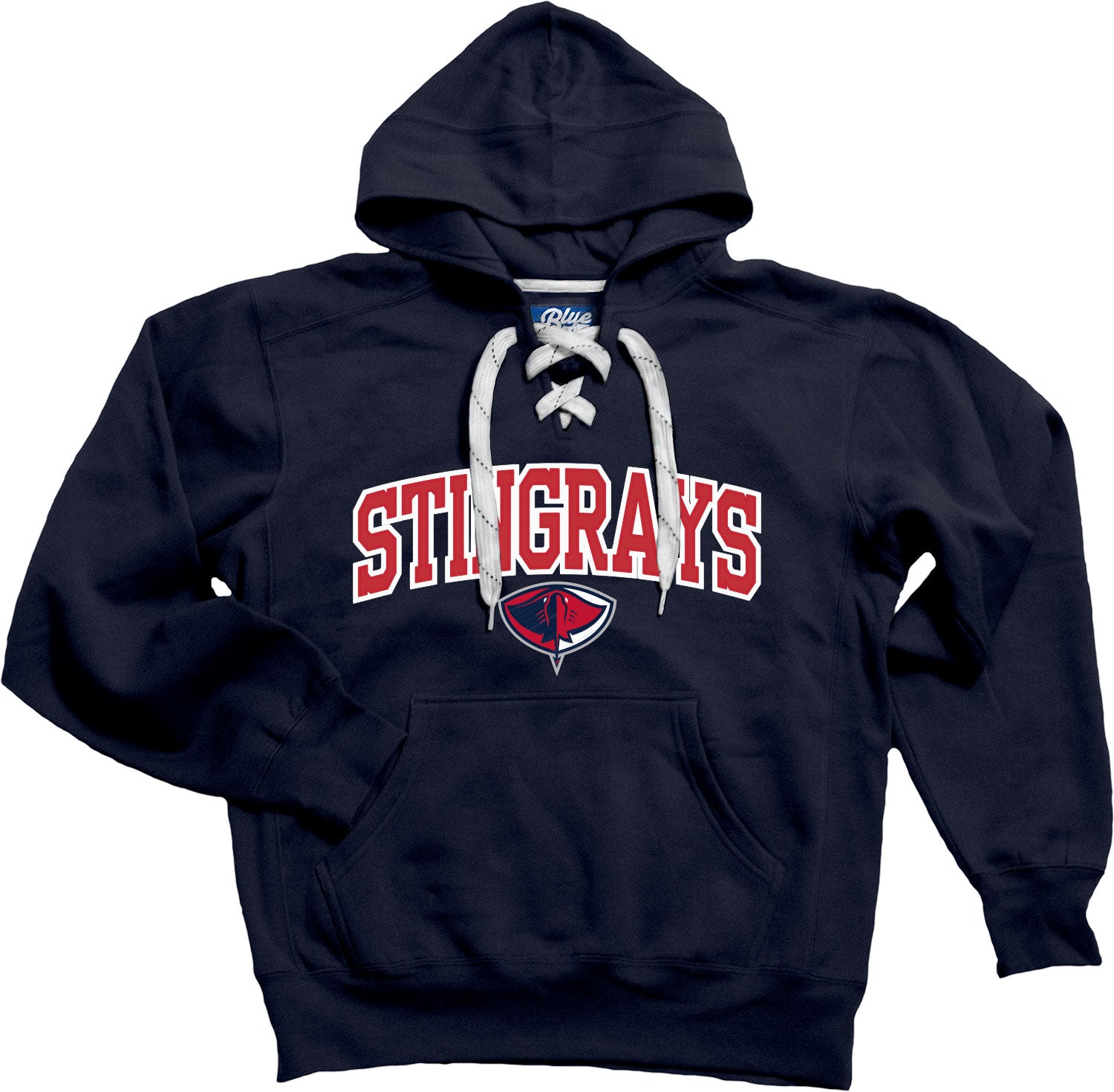 Navy Stingrays Hockey Lace Hoodie