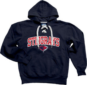 Navy Stingrays Hockey Lace Hoodie