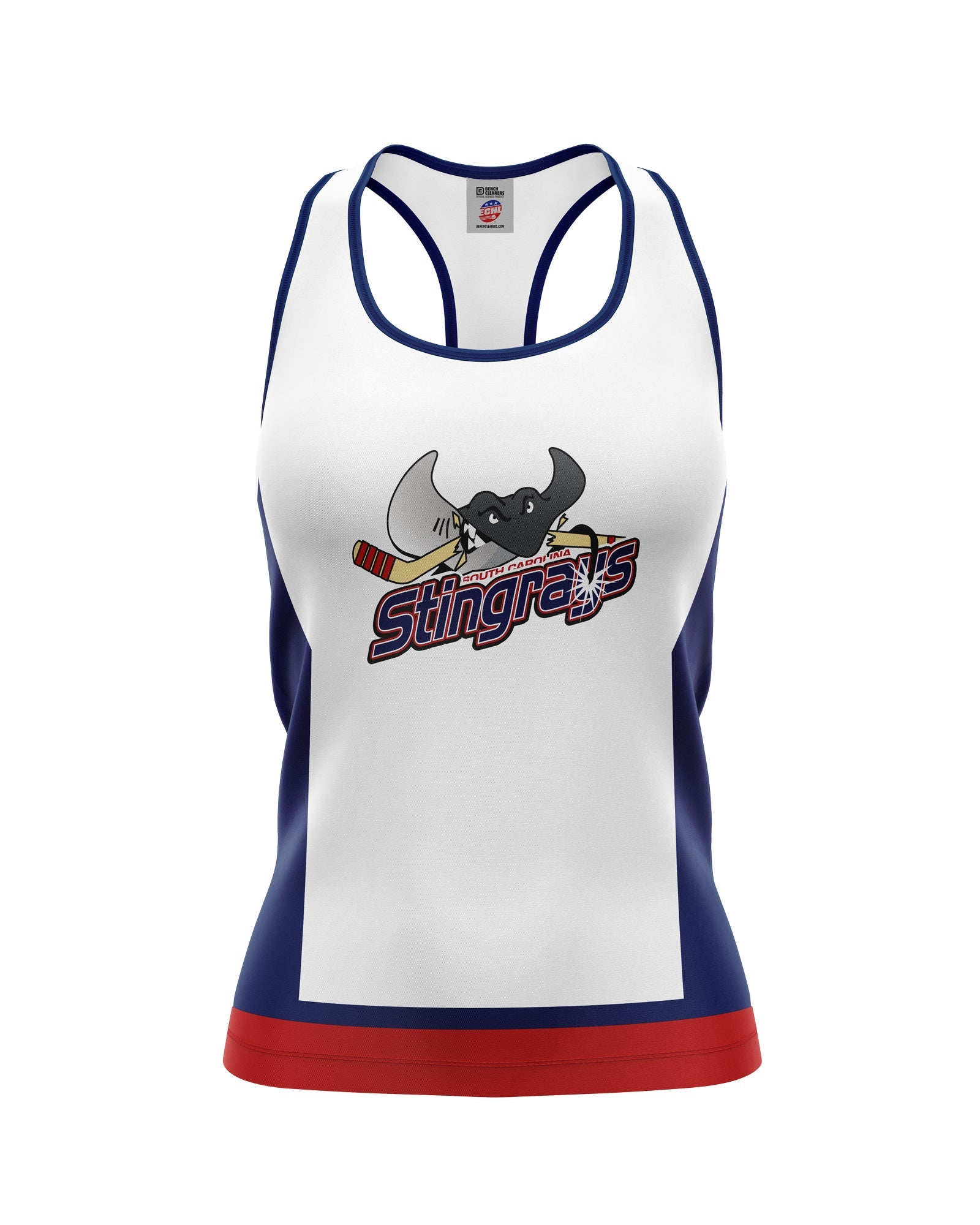 South Carolina Stingrays White Women's Racerback Hockey Tank (PLEASE READ DESCRIPTION BELOW)