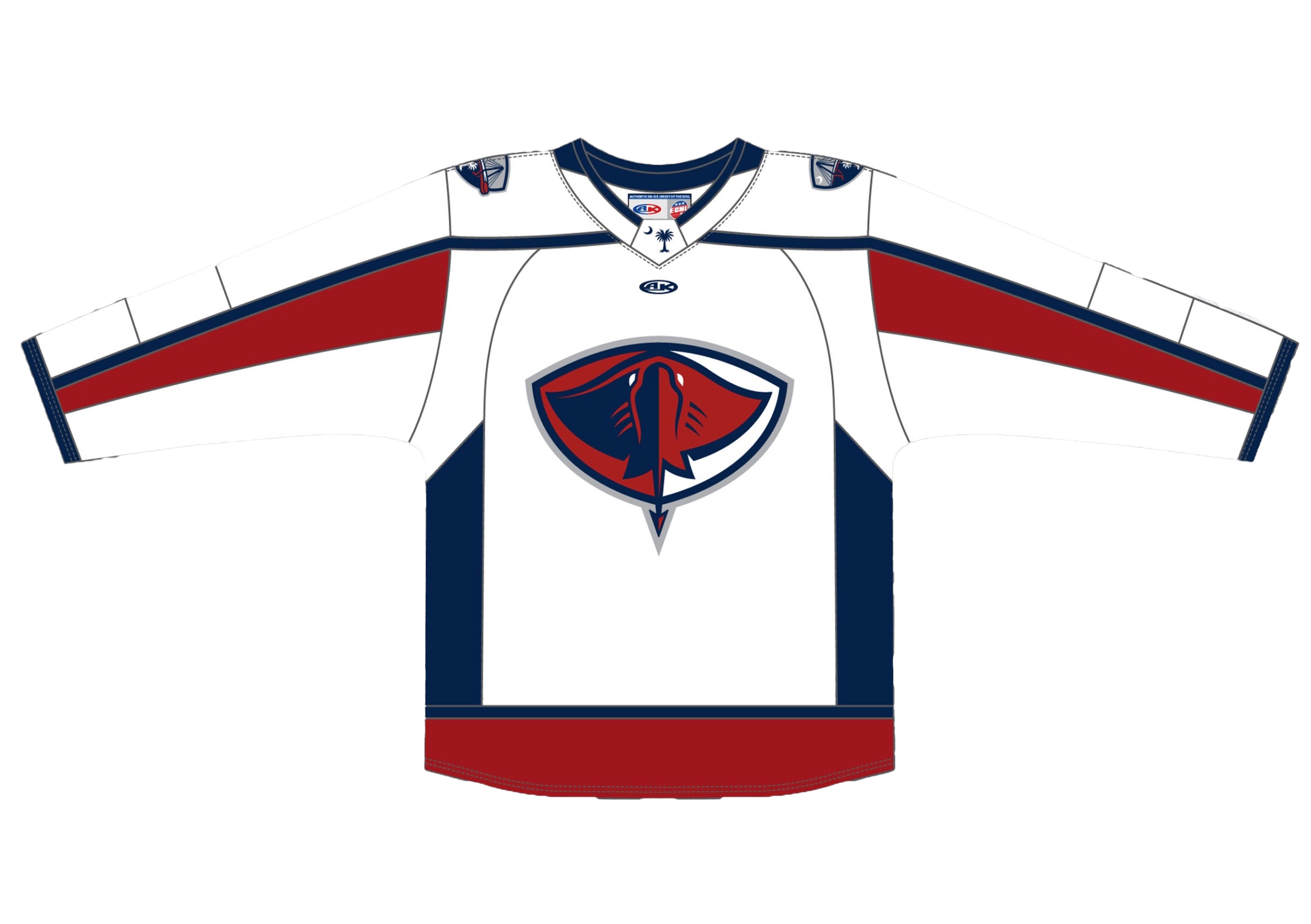 Adult Athletic Knit Stingrays SUBLIMATED Replica White Jersey