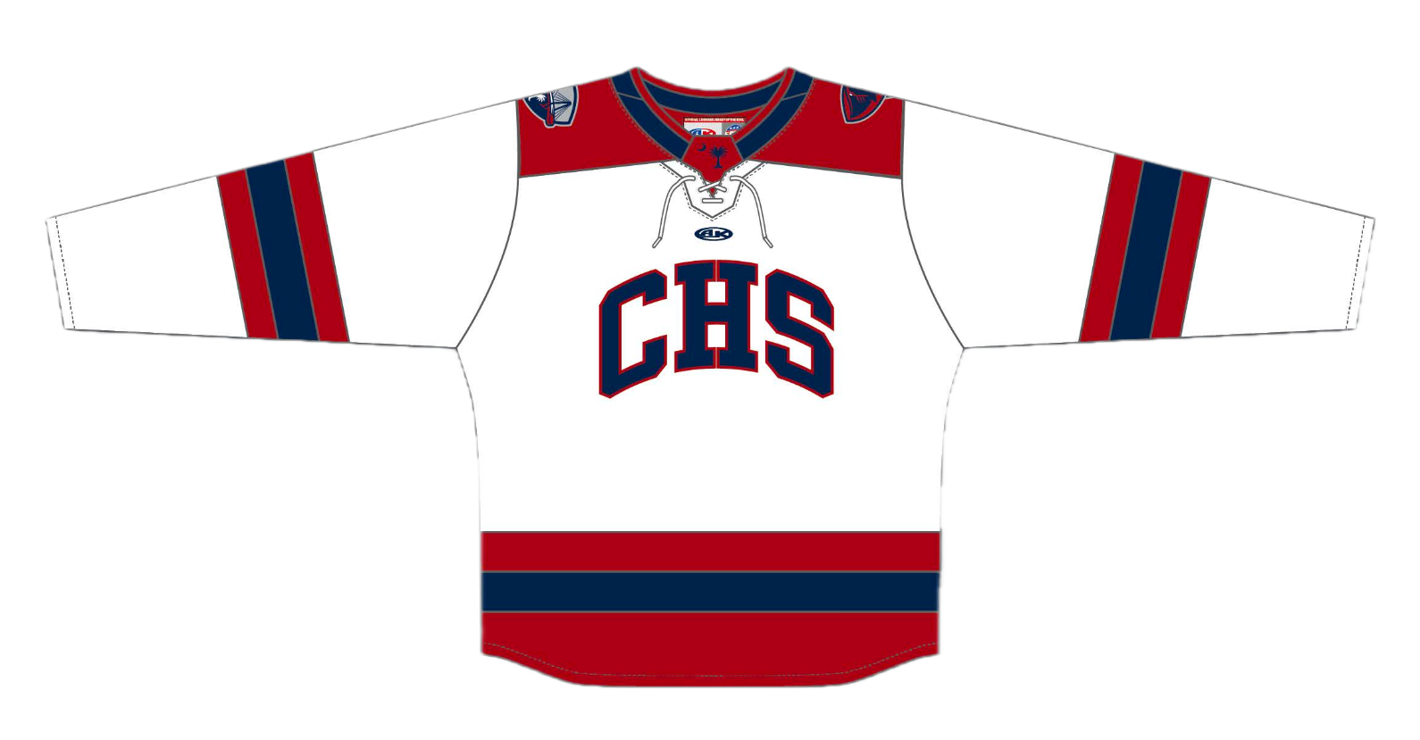 Adult White CHS Athletic Knit Stingrays Replica Jersey
