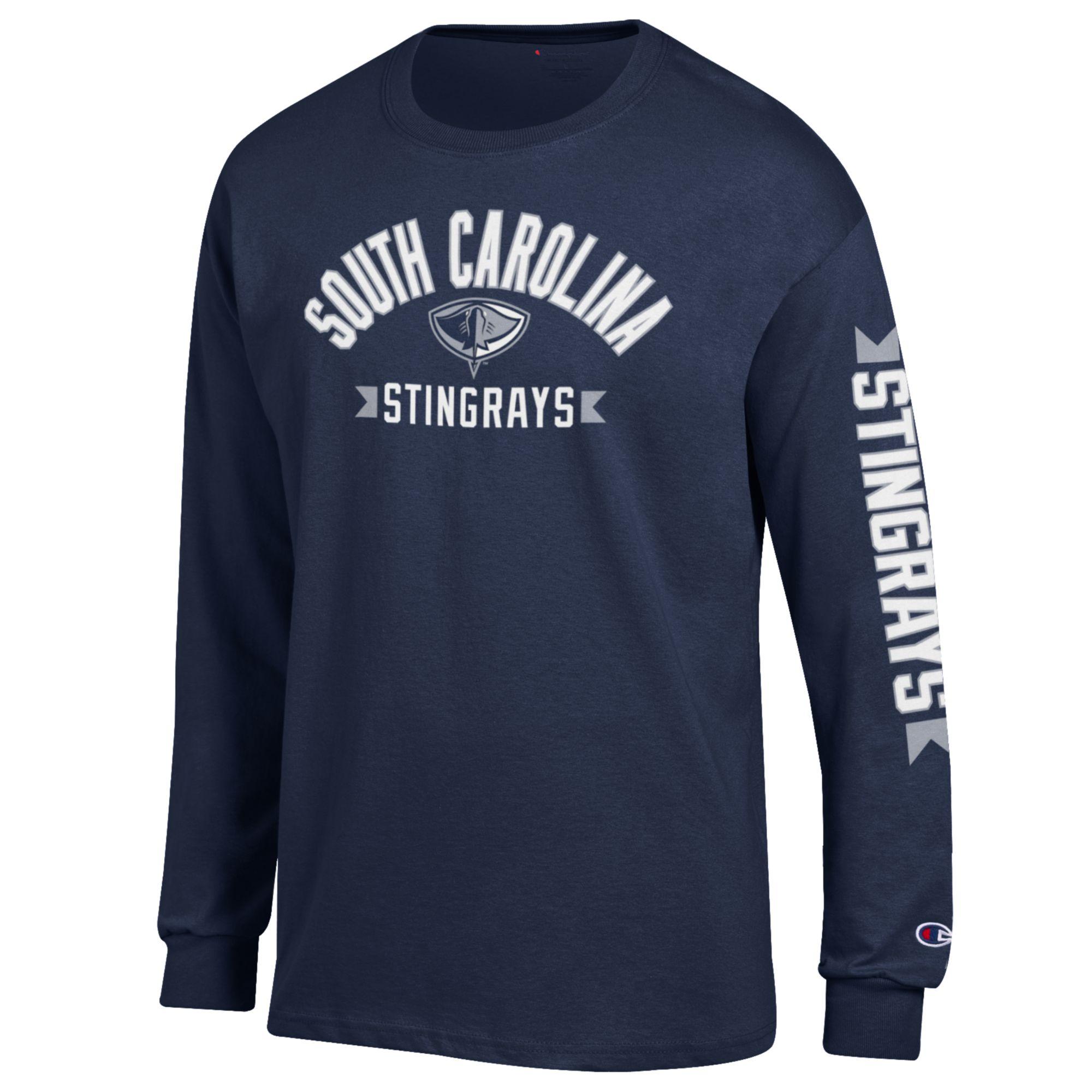 Navy Champion Banner Long Sleeve T-Shirt