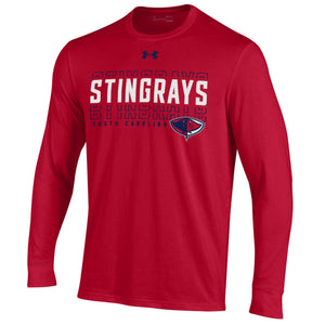 Red Under Armour Reverb Performance Cotton L/S Tee