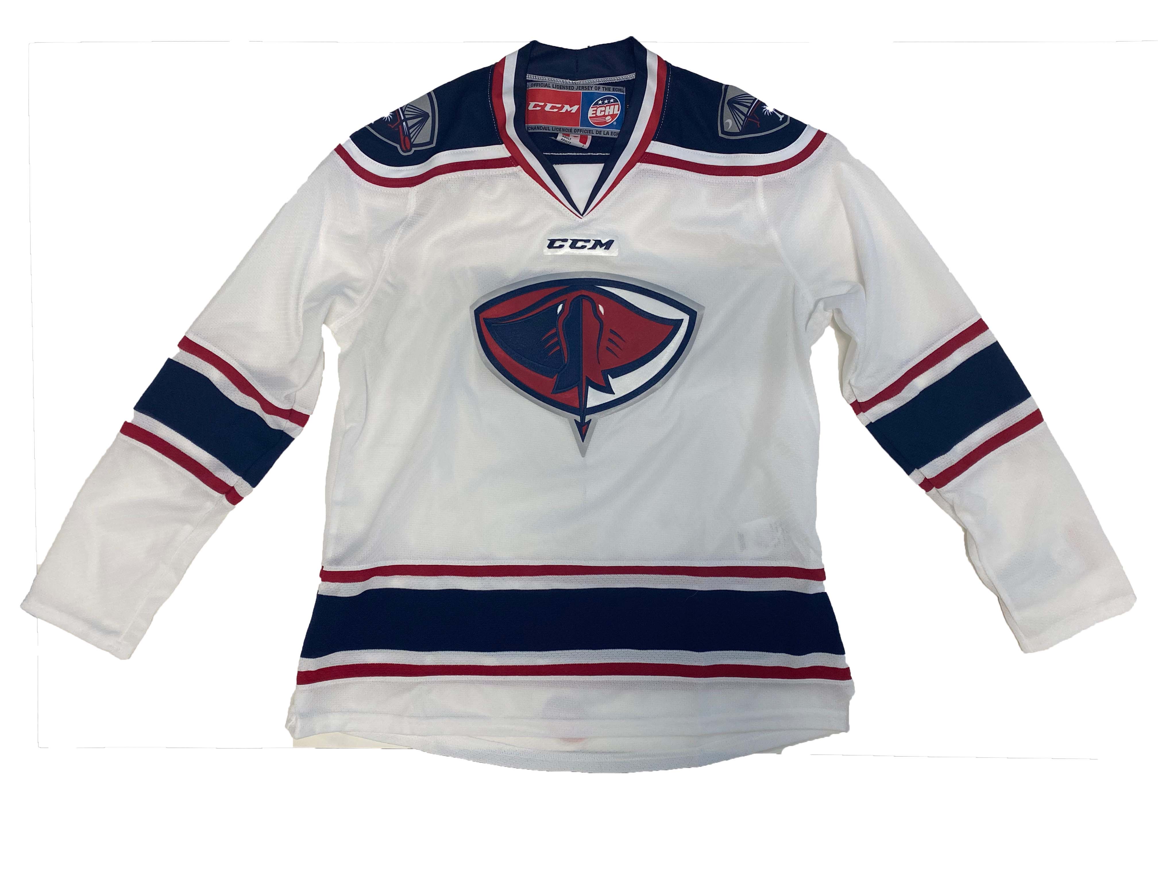 Vintage Adult White CCM Stingrays Replica Jersey
