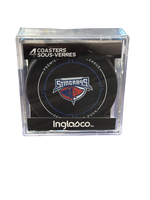 Load image into Gallery viewer, Stingrays 4 Pack Hockey Puck Coasters
